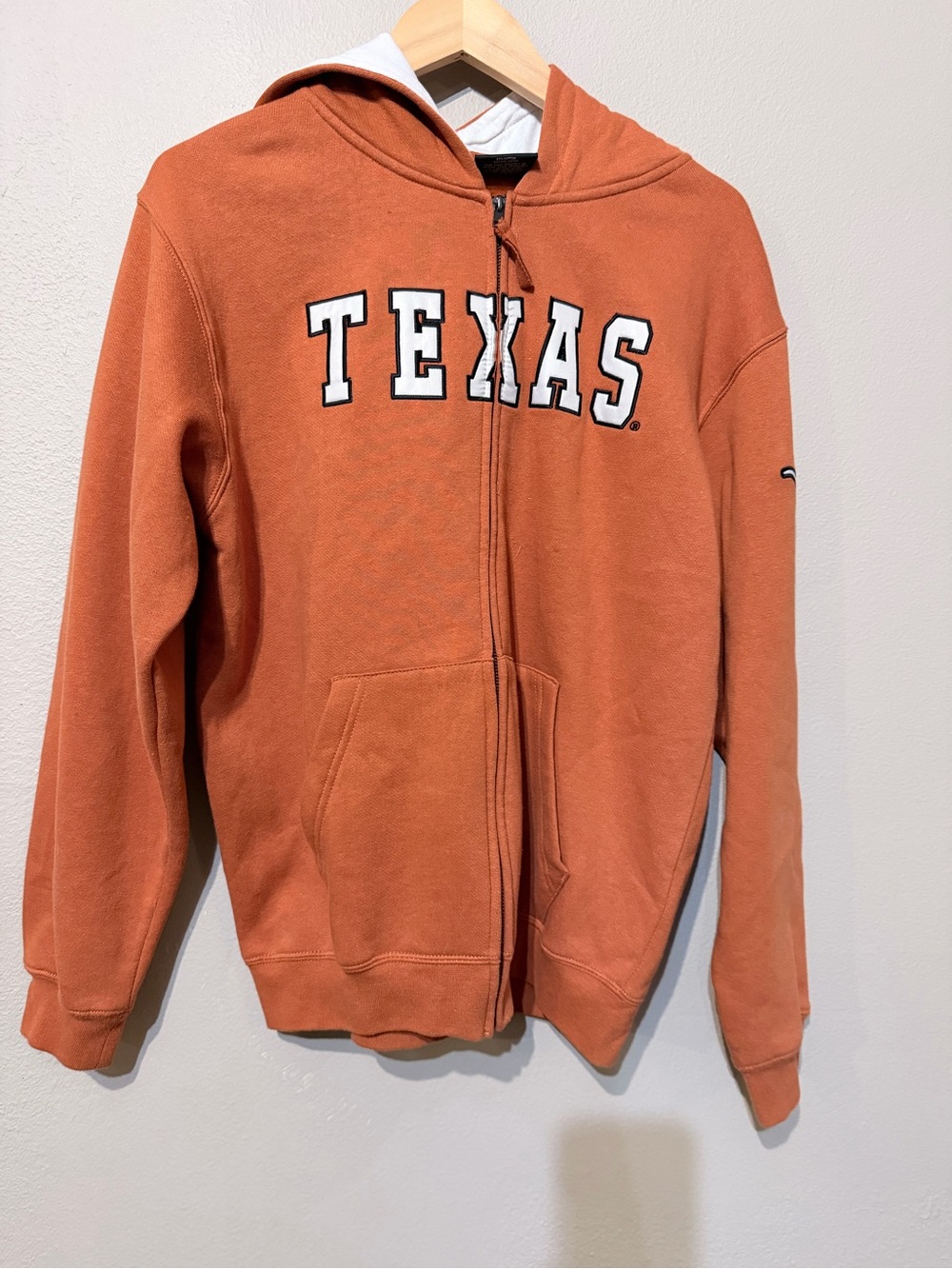 Colosseum Kids Full-Zip Hoodie in Burnt Orange with TEXAS Logo